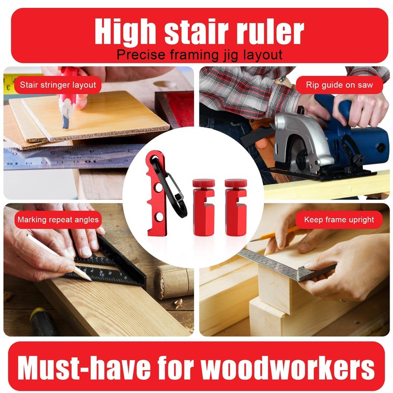 2pcs Tall Stair Gauges for Framing Square with Holder and