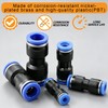 180PCS Quick Connect Air Fittings, Nickel Brass,1/8-1/2" & 4-12mm(Blue)