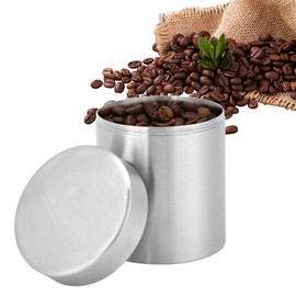 OUKENS Tea Canisters, 400 ml Stainless Steel Tea Canister, Sealing Box, Home Kitchen Canister, Mini Portable Box for Tea, Coffee, Sugar Storage, Loose Leaf Tea