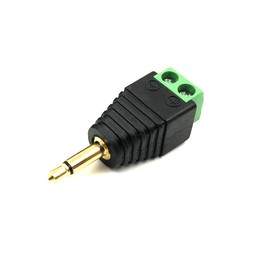 kework 5-pack Gold Plated I/8" 3.5mm TS Mono Male to 2 Pin Screw Terminal Female AUX Headphone Balun Connector Converter Adapter (3.5mm Male)