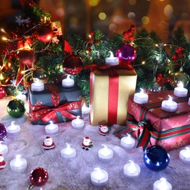 Topstone Remote Controlled LED Tea Light,White Flickering Bulb,Long Lasting Battery Operated LED Votive Candle with Timer,Pack of 12