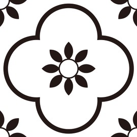 Black & White Collection Peel and Stick Tile Stickers 12 PCS Set Backsplash Tile Decals Bathroom & Kitchen Vinyl Wall Decals Easy to Apply Just Peel & Stick Home Decor (Black & White , 6x6 Inch)