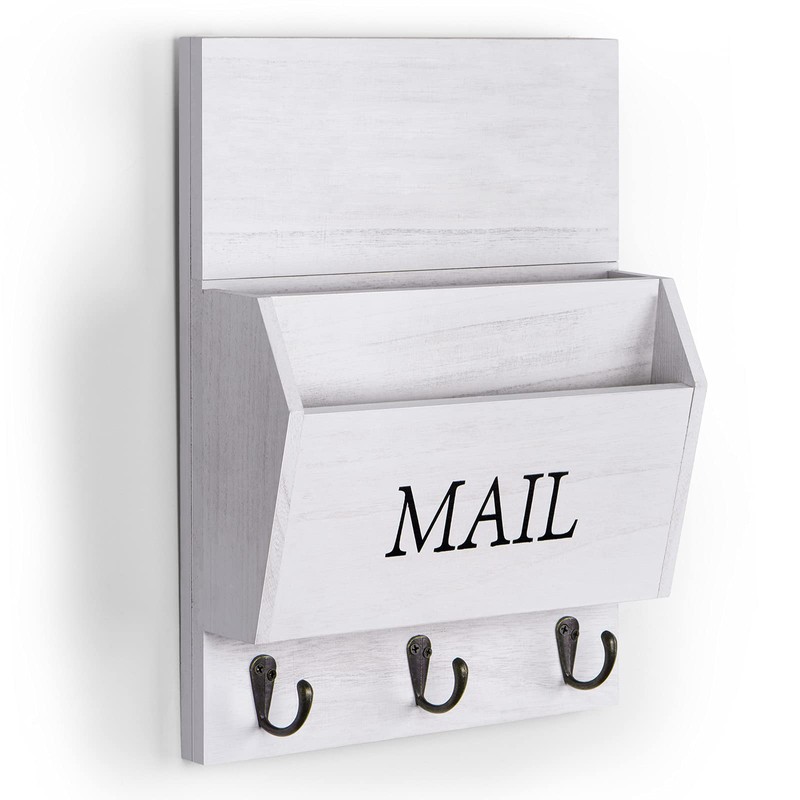DLQuarts Mail Organizer with Key Holder for Wall Decorative Mail
