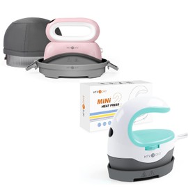 HTVRONT Mini Heat Press Machine + Hat Press Machine Pink for Caps/Hats- Professional Heat Press for Sublimation, Vinyl, Heat Transfer Projects