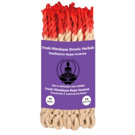 Snow Hill Incense Rope Himalayan Aromatherapy Organic Meditation Incense Handmade in Nepal, Contain 45 Pcs - Purpose of Use Spirituals, Aesthetic Reasons Therapy Meditation and Ceremony