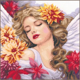 Lanarte Counted Cross Stitch Kits Complete Wall Art DIY Dalia of The Sky Set Crafts Adults Set Decoration Salon Creative Gift ca. 29 x 29cm Cross Stitch Embroidery