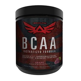 IMSOALPHA, Instantized BCAA, 2:1:1 Ratio (2G L-LEUCINE, 1G L-ISOLEUCINE, 1 G L-VALINE), 50 Servings (Grape)