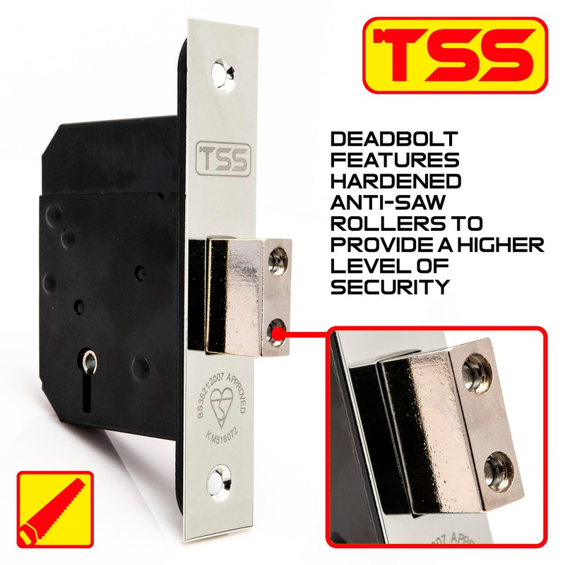TSS High Security 5 Lever British Standard Mortice Deadlock with