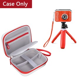 Kids Camera Case for Vtech Kidizoom Creator Cam, Cute Kid Toy Camera Storage Case Bag for Vtech Kidizoom Camera Red with Pocket Holds Tripod Accessories (Box Only) (Red)