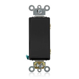 Leviton Decora Plus Rocker Double-Pole AC Quiet Switch, 20 Amp 120/277-Volt, 5622-2E, Black