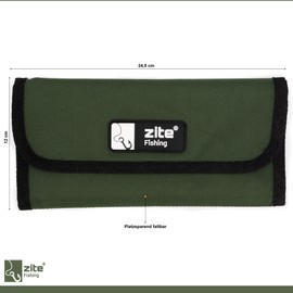 Zite Fishing Leader Bag | Fishing Leaders & Hooks | Rig Bag Hook Bag | Rig Wallet Fishing | 100% Polyester, Green, Foldable and compact