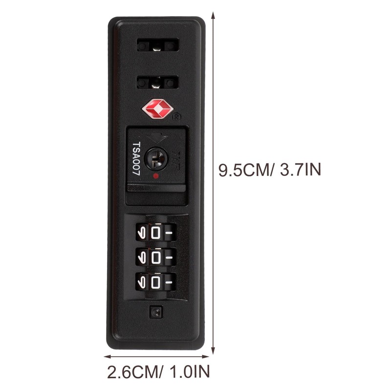 DEARMAMY Black TSA Combination Lock: 3-Digit Customs Code Lock Built-in