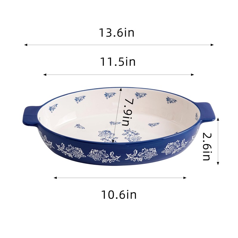 Wisenvoy Casserole Dish Baking Dish Ceramic Au Gratin Baking Dish