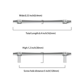 Asidrama 10 Pack 5 Inch(128mm) Polished Chrome Kitchen Cabinet Handles, Cabinet Pulls Kitchen Cabinet Hardware for Cupboard Drawer Pulls