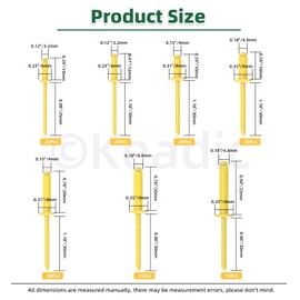 Keadic 130Pcs 7 Sizes Aluminum Blind Rivets, Aluminum Grip and Steel Mandrel, Large Flange Fastener Rivets for Automotive, Yellow-0.12" x0.39"/0.47",0.15" x/0.39"/0.78", 0.18" x/0.39"/0.78"/0.98"