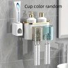 Wall Mounted Toothbrush Holder with Toothpaste Squeezer – Multifunctional Bathroom