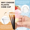 Roshtia 300 Pcs Plastic Cone Cups Disposable Plastic Shaved Ice