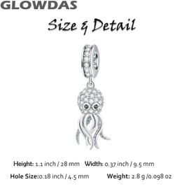 925 Sterling Silver Ocean Life Charms, Turtle, Octopus Dolphin, Mermaid Shell, Fish, Seahorse, Tropical Sea Life Beads, Fit European Bracelet, Gifts for Mother's Day/Valentine's Day, Sterling Silver