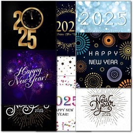 doodlecards Multipack 10x New Year Cards with envelopes. Mixed Pack Hogmanay 2025. 100% Recyclable. Made in the UK.