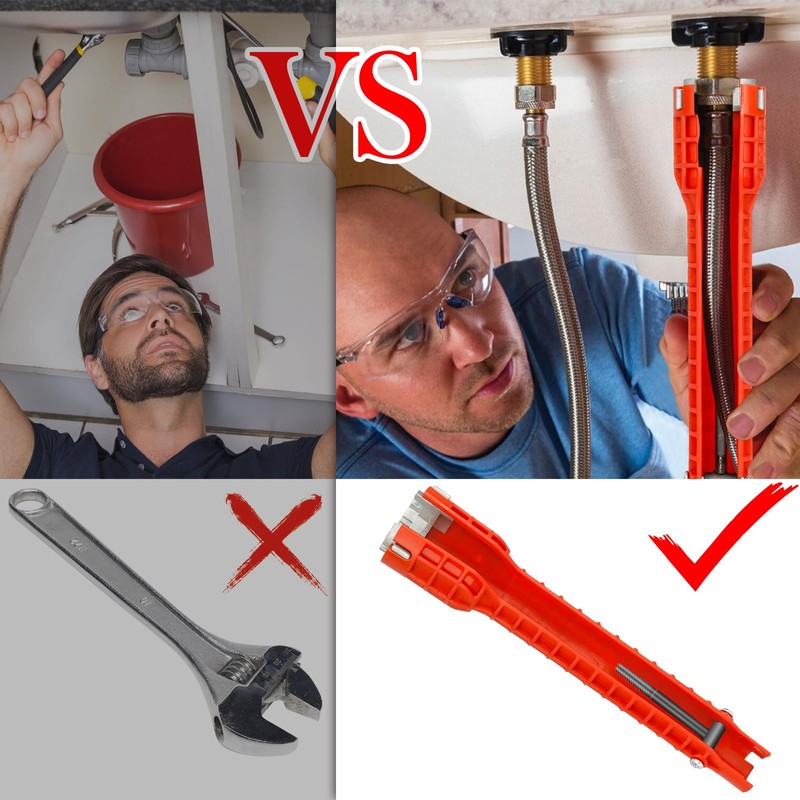 Faucet and Sink Installer Multi Tool, Basin Wrench, Multi-functional Wrench