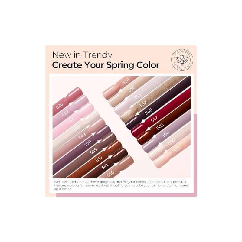 Modelones Kit Piezas Polvo Inmersión Uñas Colores Otoño Naranja Marrón