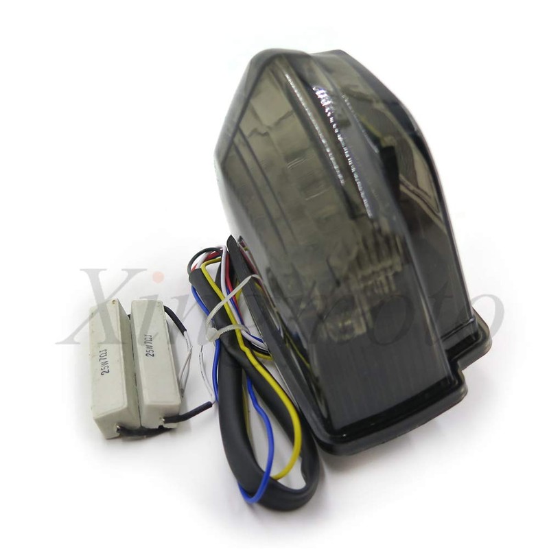 HASkulle Motorcycle Smoke Led Tail Light Brake Light with Integrated