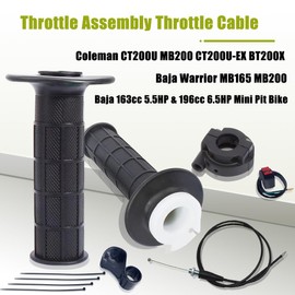 22mm Mini Bike Throttle Cable Twist Handle Grip Assy for Coleman CT200U CT200U-EX BT200X Predator 212cc Baja DB30 Warrior MB200 Massimo Motovox 196cc 200cc 6.5hp 7/8" ATV Accessories