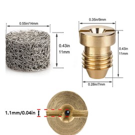 BDHI 3pcs 1.1mm Brass Foam Cannon Orifice Nozzle Tips and 3pcs Foam Maker Mesh Filter for Snow Foam Lance Replacement Parts(Y08-6)