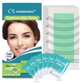 Eyebrow Wax Strips - Pre-cut, 160 Count Waxing Strips, Eyebrow Waxing Kit for Eyebrow Shaper and Face Hair Removal, Traveling and At Home Waxing Kit for Women Contains 6 After-Wax Wipes