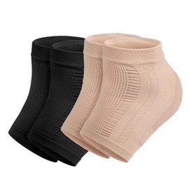 Healvian 8pairs Moisturizing Gel Heel Socks Breathable Heel Protectors for Reusable Foot Sleeves for Men Women Elastic for