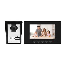 Xavhal Wired Video Intercom System, 7 Inches Video Doorbell Door Phone System, HD Camera Kits Support Unlock, Monitoring, Dual-Way Intercom for Villa Home Office Apartment (Silvery whte)