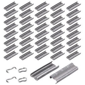 Swpeet 1200Pcs Professional Upholstery Type M Hog Nail Rings M Nails M Clips Hog Rings M Staples for Fence Fastening, Upholstery Installation, Animal Cages