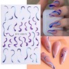 Winning Smile 6 Sheets Nail Art Decals 3D Embossed Stickers