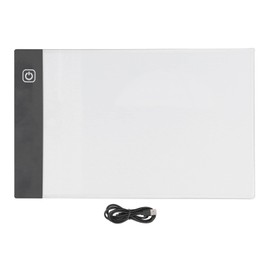 Qcwwy Portable A5 LED Copy Board Light Tracking Box 3.5W 3 Levels Dimmable Touch Sensor Plastic White