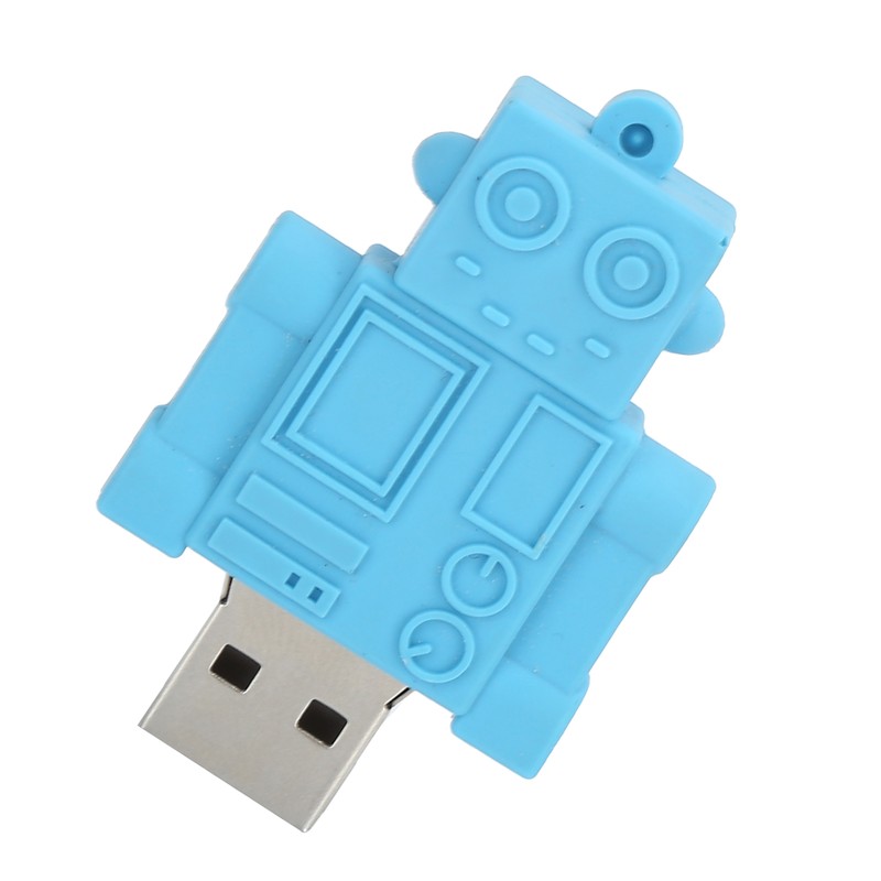 Cartoon U Disk Blue Robot Appearance High Speed Bulk Storage