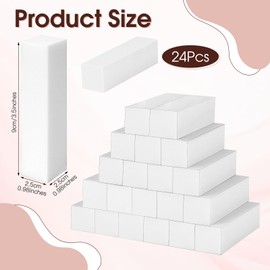 Pack of 24 Buffer for Nails, 120 Grit Buffer for Gel Nails, Polishing Block for Nails, Polishing File Fingernails for Shaping, Smoothing and Polishing Nails, 9.5 x 2.5 x 2.5 cm