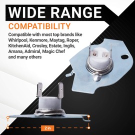[Upgraded] Extreme Resistance 3977393 Dryer Thermal Fuse Replacement by BlueStars - Exact Fit For Whirlpool & Kenmore Dryers - Replaces AP3094244 3399848 AH334299 279816VP