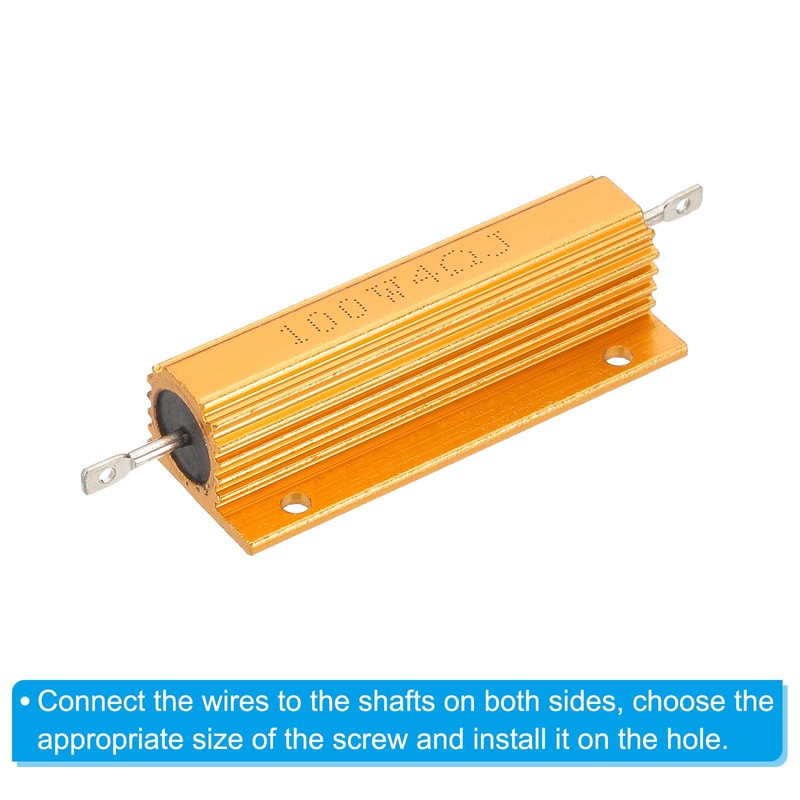 PATIKIL 100W 4 Ohm Aluminum Shell Resistor 4 Pack Aluminum