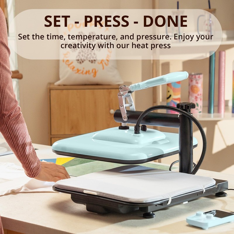HTVRONT Heat Press Machine for T Shirts - 15x15 Swing
