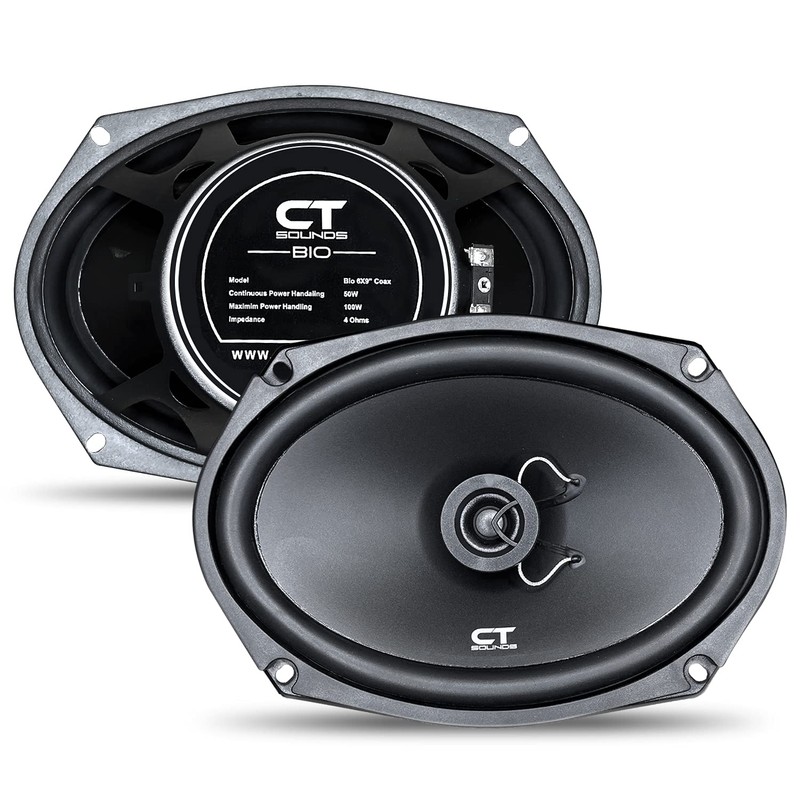 CT Sounds BIO-6X9-COX 6x9 Inch Coaxial Car Speakers, 200 Watts