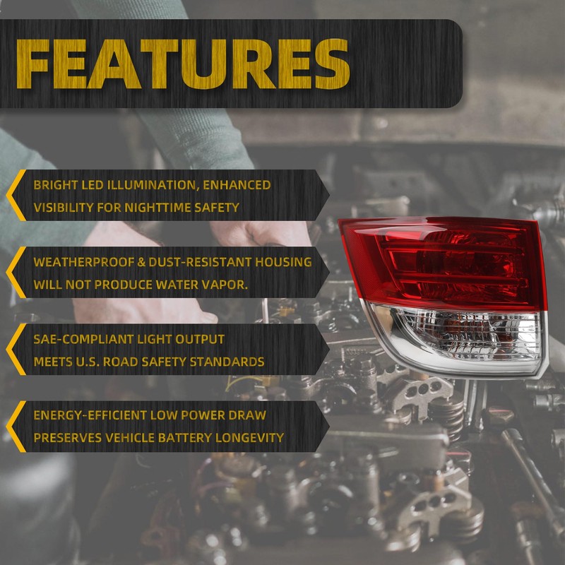 Dasbecan Halogen Left Tail Light Assembly Compatible with 2014-2017 Honda