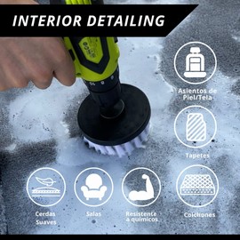 AF AUTOMOTRIZ – 8 Piezas Cepillos para Taladro De Limpieza Tapicería Alfombras Sillones Salas Tapetes Drill Brush Kit Limpieza Cepillos Cerdas Suaves.