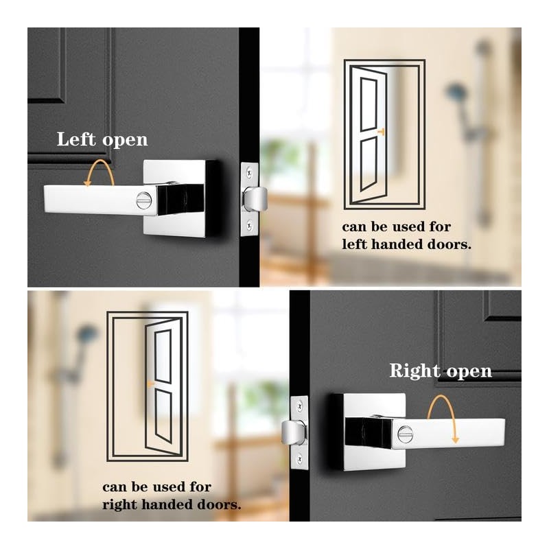 Probrico Heavy Duty Privacy Door Handle Lever with Contemporary Square