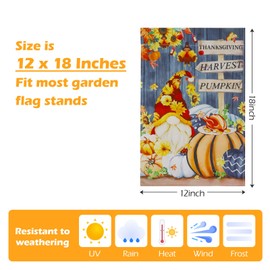 12 Set Gnome Seasonal Garden Flags, Welcome Gnome Garden Decor Yard Flag Set of 12 Double Sided Printed, Thanksgiving Garden Flag Christmas Garden Flag for Outdoor Decorations Flags Holiday Garden Flags for All Seasons 12x18
