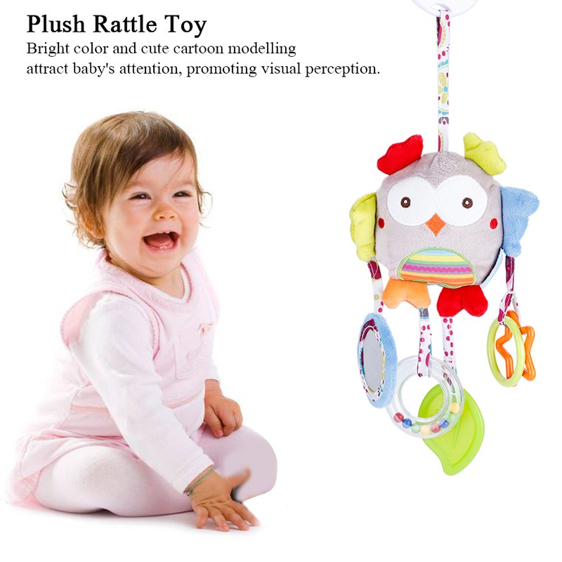 Soft Infant Plush Toy Cute Animal Rattle Baby Bed Stroller