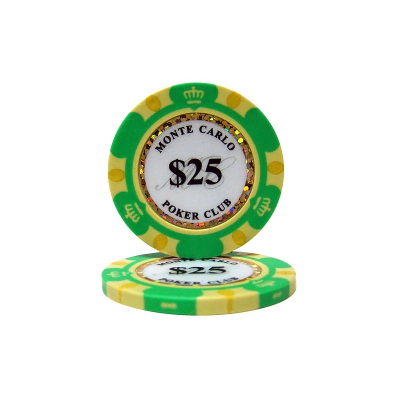 New Bulk Lot of 200 Monte Carlo Poker Chips -