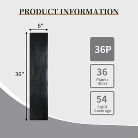 Peel and Stick Floor Tile Vinyl Wood Plank 36-Pack 54 Sq.Ft,Waterproof, Scratch-Proof, Self-Adhesive, Easy DIY for Bedrooms, Kitchens, Rentals