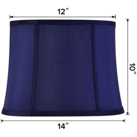 GOSO Black Lamp Shades Set of 2 Large Drum Lampshades -12x14x10 inch (Spider) Foldable Lamp Shade for Floor Lamps Table Lamp Natural Faux Silk Lampshade Replacement Rustic Shade-Easy Assembly