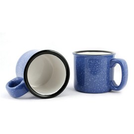 Marble Creek Ceramic Campfire Mug, 15oz - Set of 4 (Sky Blue)