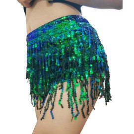 Yollmart - Faldas con borlas para mujer, pantalones cortos y bailes, Verde, Small